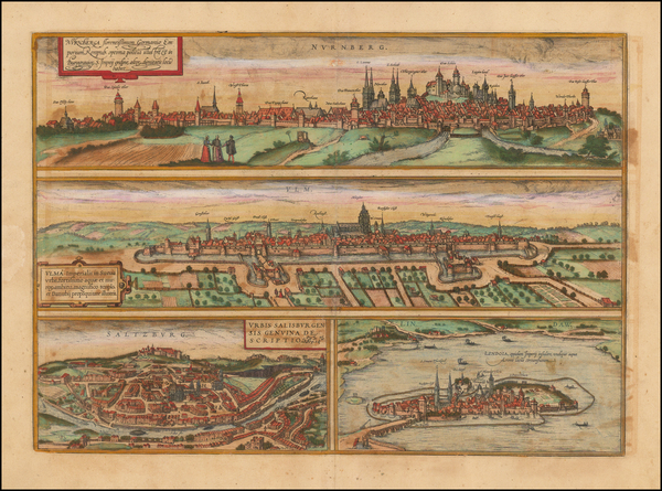 85-Süddeutschland Map By Georg Braun  &  Frans Hogenberg