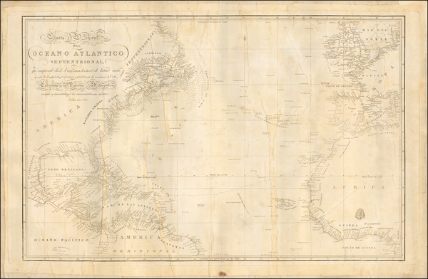 37-Atlantic Ocean, North America and Central America Map By Direccion Hidrografica de Madrid