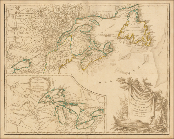 26-New England, Midwest and Canada Map By Didier Robert de Vaugondy