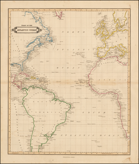 33-Atlantic Ocean Map By William Home Lizars