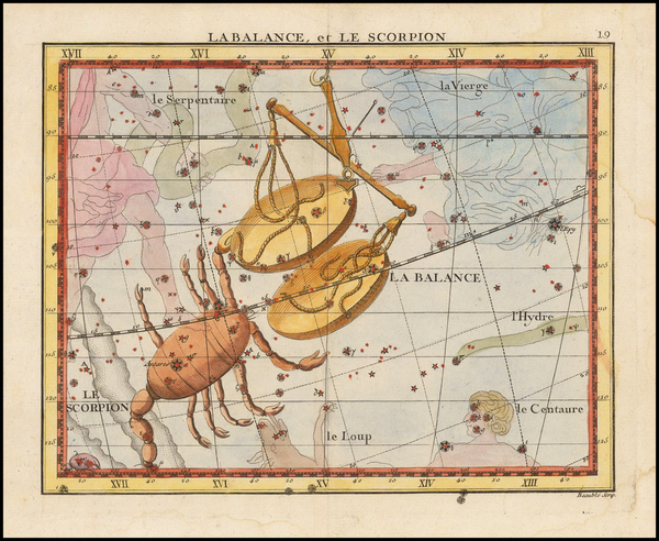 51-Celestial Maps Map By John Flamsteed / Jean Nicolas Fortin