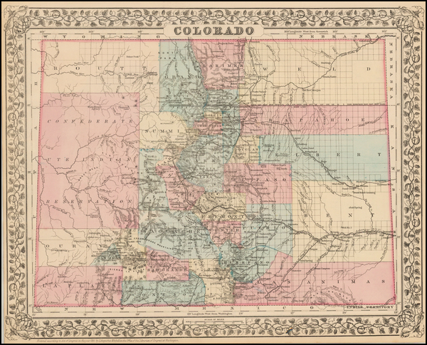 76-Plains, Southwest and Rocky Mountains Map By Samuel Augustus Mitchell Jr.
