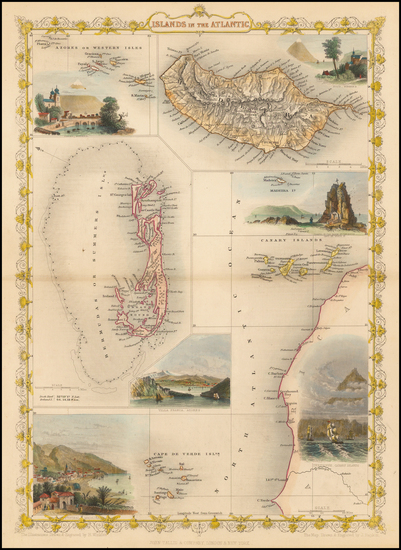 72-Bermuda, Portugal, African Islands, including Madagascar and Azores Map By John Tallis