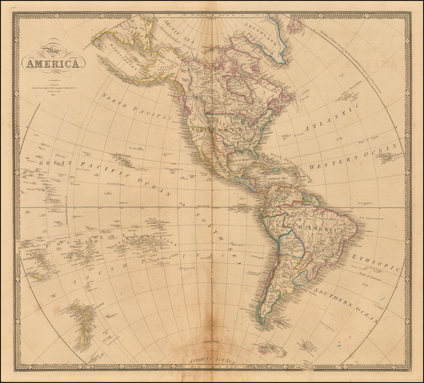 88-South America and America Map By James Wyld