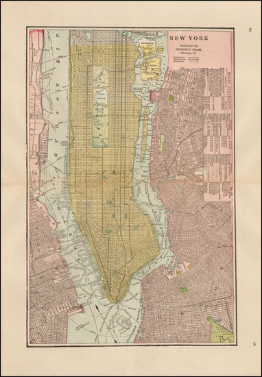 95-New York City Map By George F. Cram