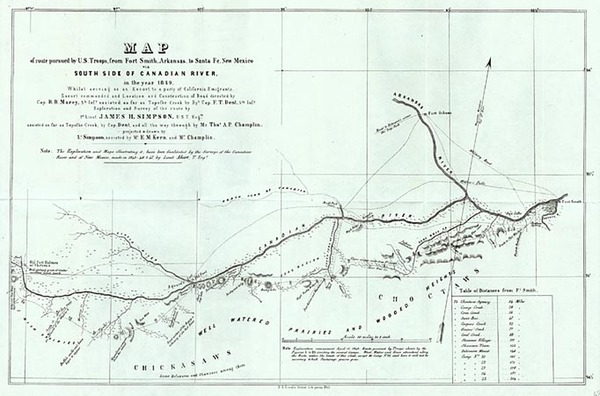 4-South, Texas and Plains Map By James Hervey Simpson