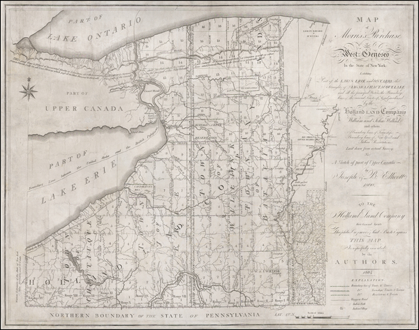 20-New York State Map By Joseph Ellicott