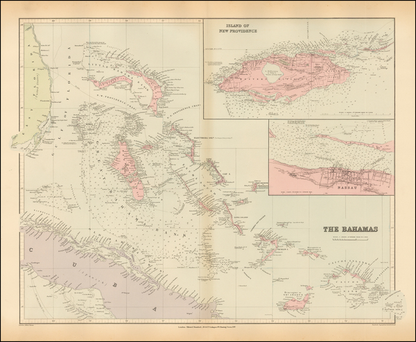 50-Caribbean and Other Islands Map By Edward Stanford