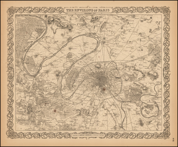 86-France Map By Joseph Hutchins Colton