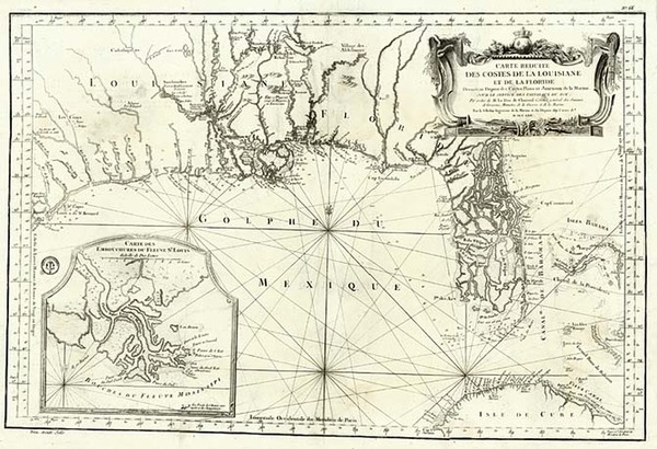 76-South and Southeast Map By Jacques Nicolas Bellin