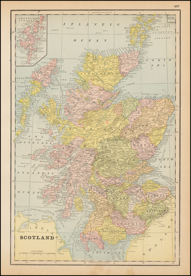 40-Scotland Map By George F. Cram