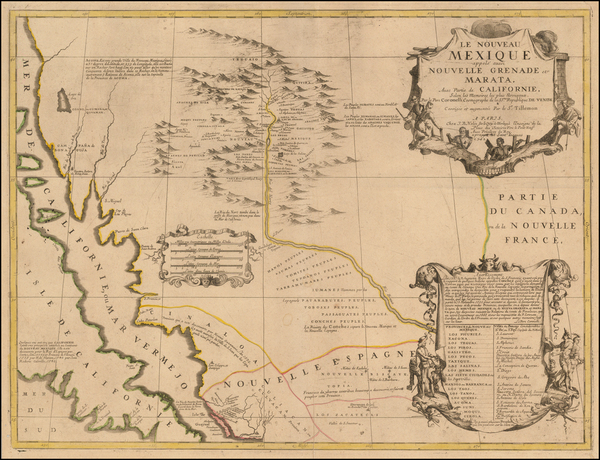 4-Texas, Southwest, Mexico and California Map By Vincenzo Maria Coronelli / Jean-Baptiste Nolin