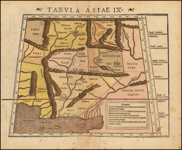 77-India and Central Asia & Caucasus Map By Sebastian Munster