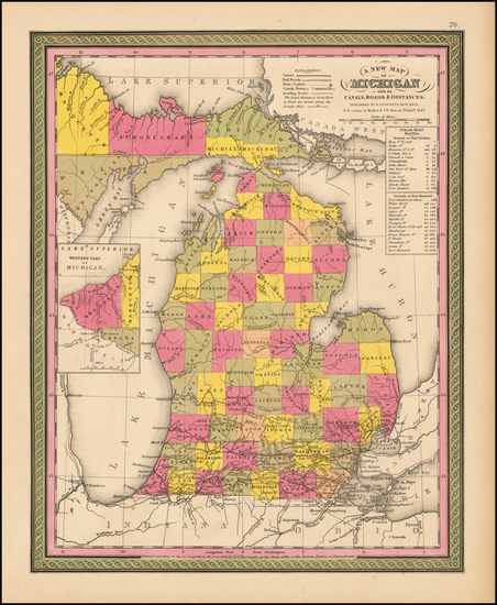 90-Midwest Map By Samuel Augustus Mitchell