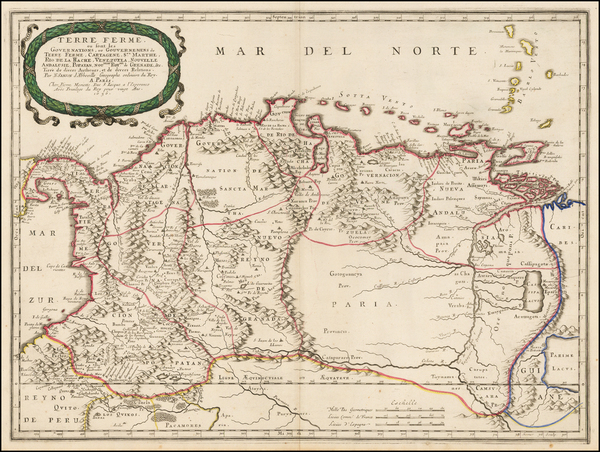 88-South America and Colombia Map By Nicolas Sanson