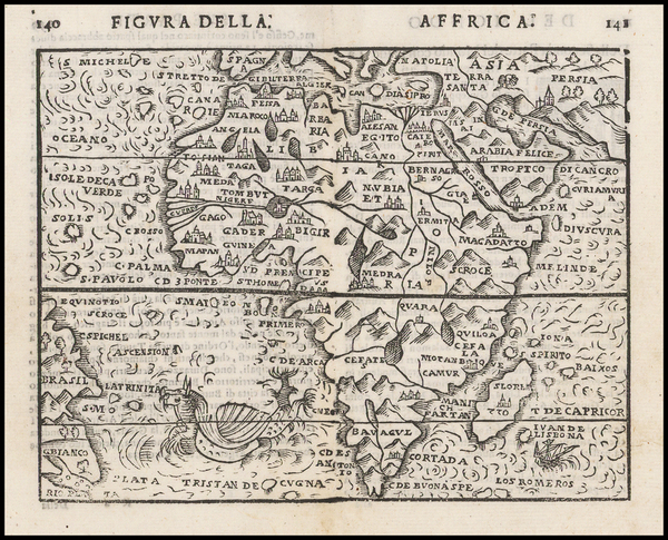 22-Africa and Africa Map By Giuseppe Rosaccio