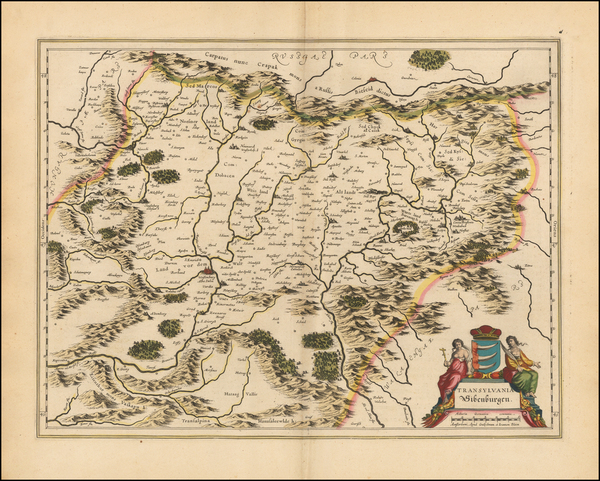 79-Romania Map By Willem Janszoon Blaeu