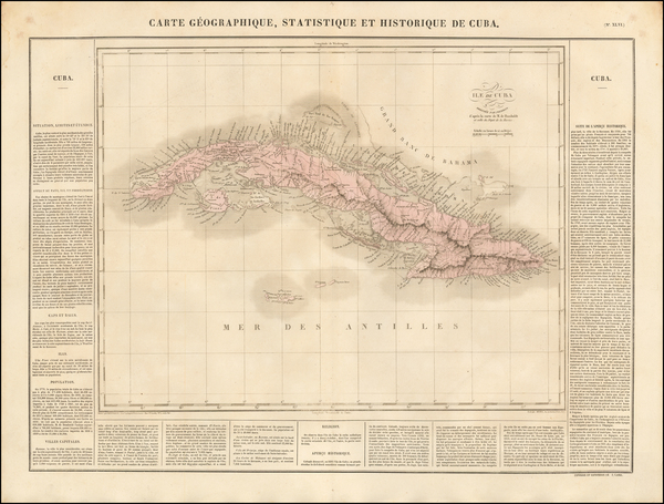 26-Caribbean and Cuba Map By Jean Alexandre Buchon