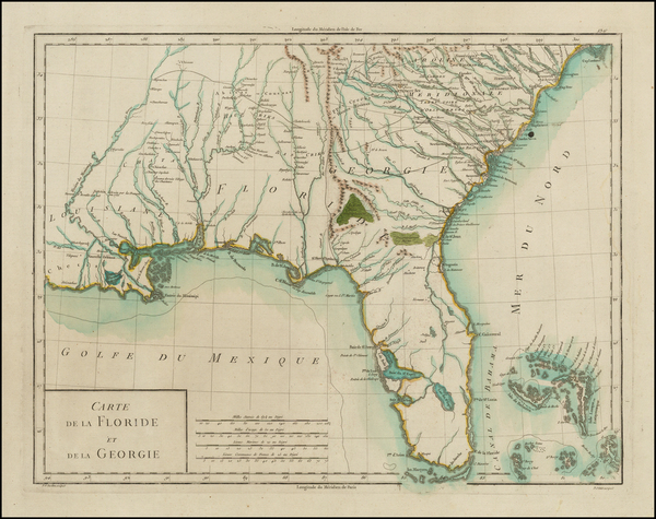 17-Florida, South and Southeast Map By Pierre Antoine Tardieu