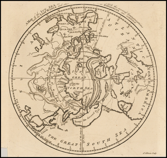 69-Polar Maps, Alaska, Central Asia & Caucasus and Canada Map By Gentleman's Magazine