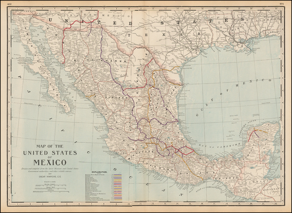 13-Mexico Map By George F. Cram