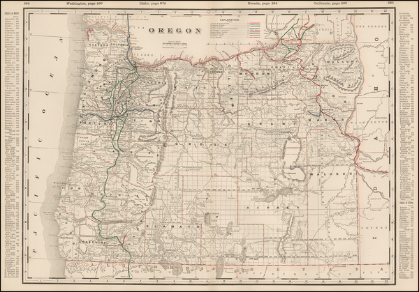 29-Oregon Map By George F. Cram