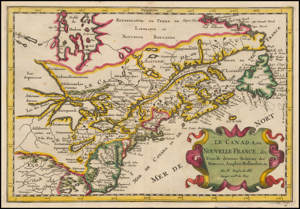 79-New England, Midwest and Canada Map By Nicolas Sanson