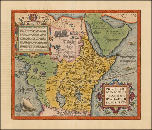 96-Africa, Africa, North Africa, East Africa and West Africa Map By Abraham Ortelius