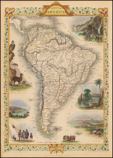 52-South America Map By John Tallis