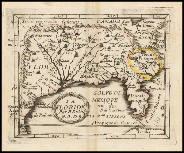 5-Florida, South and Southeast Map By Pierre Du Val