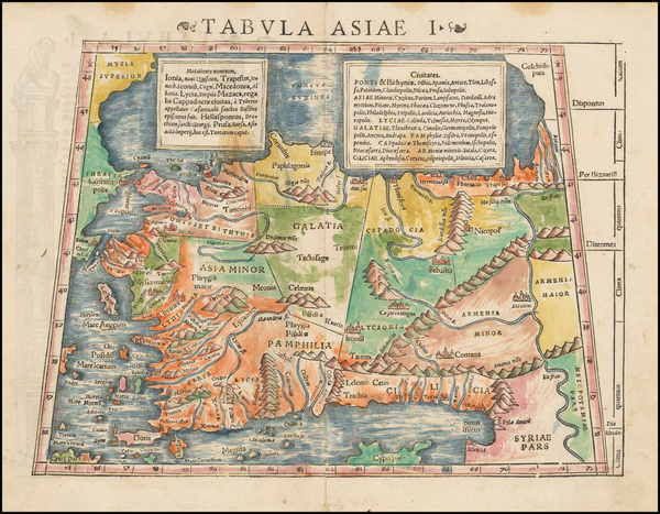 87-Turkey and Turkey & Asia Minor Map By Sebastian Munster