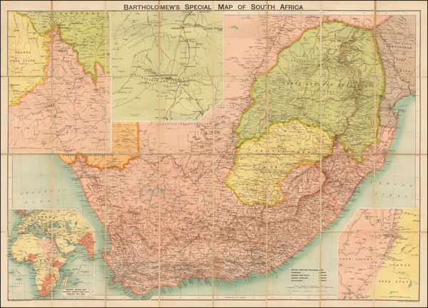 20-South Africa Map By John Bartholomew