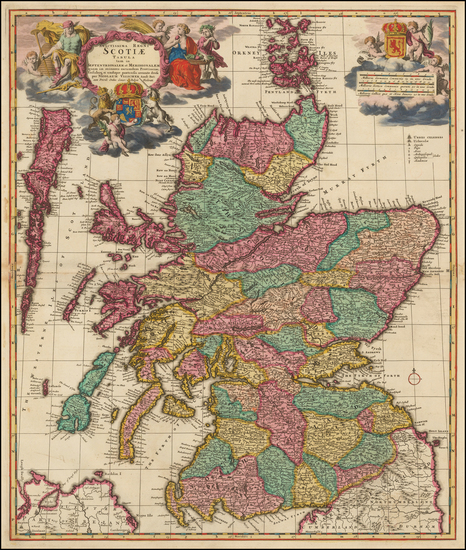 49-Scotland Map By Nicolaes Visscher I