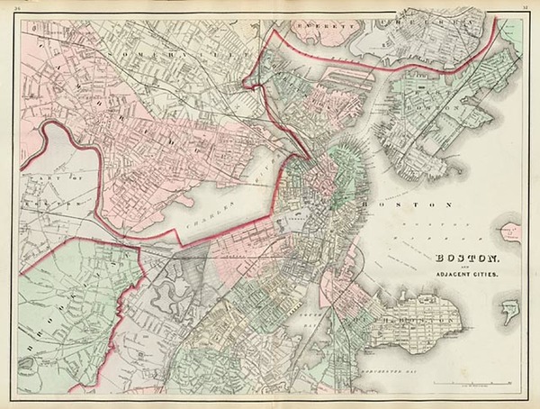 34-New England Map By O.W. Gray