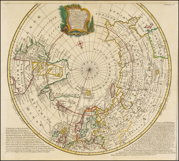 71-Northern Hemisphere, Polar Maps and Canada Map By Emanuel Bowen