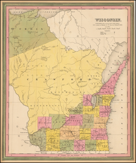 13-Midwest Map By Samuel Augustus Mitchell