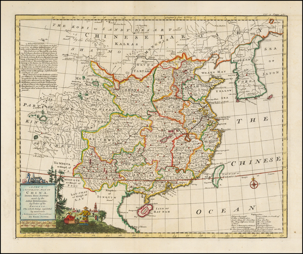 53-China and Korea Map By Emanuel Bowen