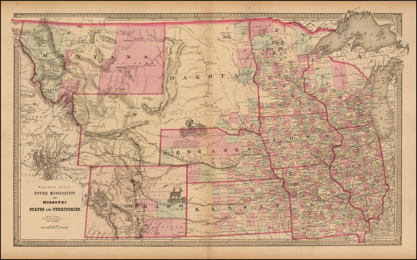 41-Midwest, Plains and Rocky Mountains Map By Henry S. Stebbins