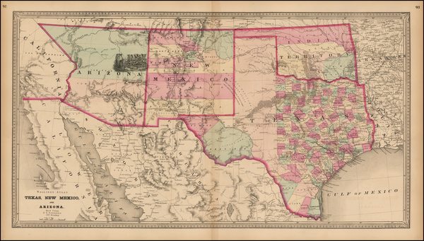 83-Texas, Plains, Southwest and California Map By Henry S. Stebbins