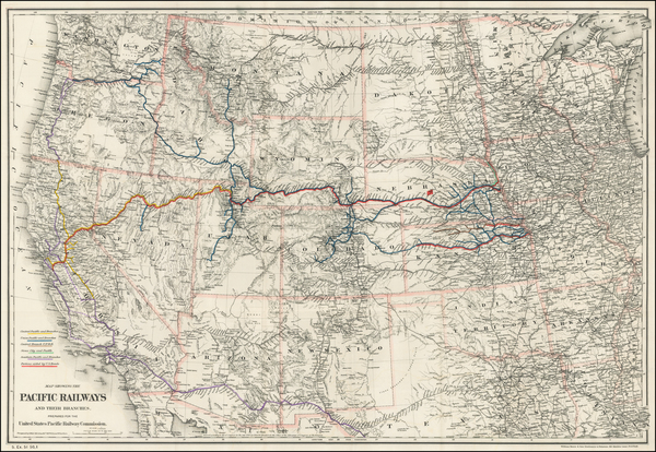 58-United States, Texas, Plains, Southwest, Rocky Mountains and California Map By G.W.  & C.B.