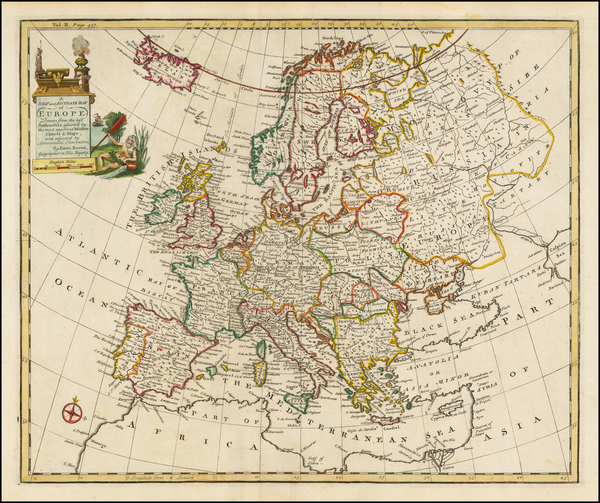 20-Europe and Europe Map By Emanuel Bowen