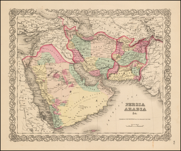 95-Central Asia & Caucasus and Middle East Map By Joseph Hutchins Colton