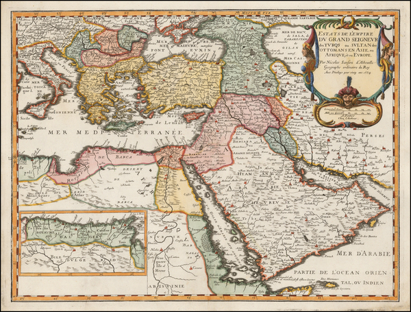 18-Turkey, Mediterranean, Middle East and Turkey & Asia Minor Map By Nicolas Sanson