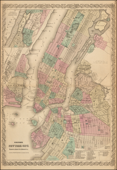 12-New York City Map By G.W.  & C.B. Colton