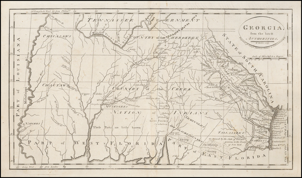 19-South, Alabama, Mississippi, Southeast and Georgia Map By Mathew Carey