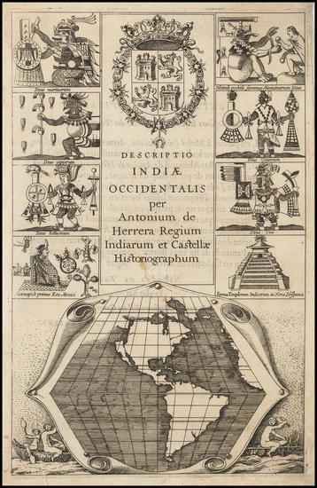 41-North America, South America, Title Pages, California and America Map By Antonio de Herrera y T