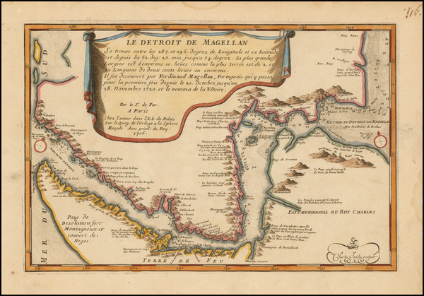 42-Argentina and Chile Map By Nicolas de Fer