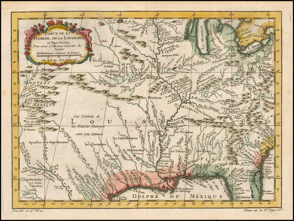 18-South, Southeast, Midwest and Southwest Map By Jacques Nicolas Bellin