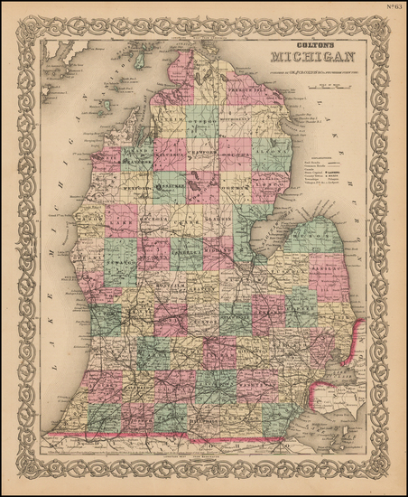 58-Midwest and Michigan Map By G.W.  & C.B. Colton