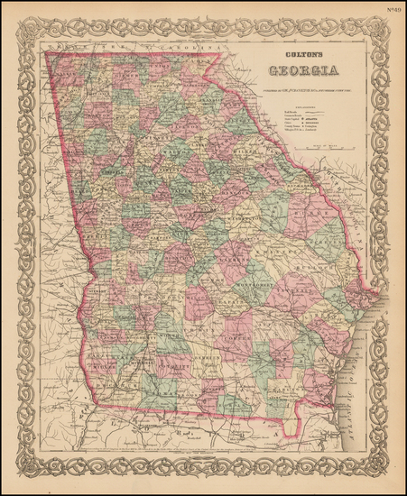 7-Southeast Map By G.W.  & C.B. Colton